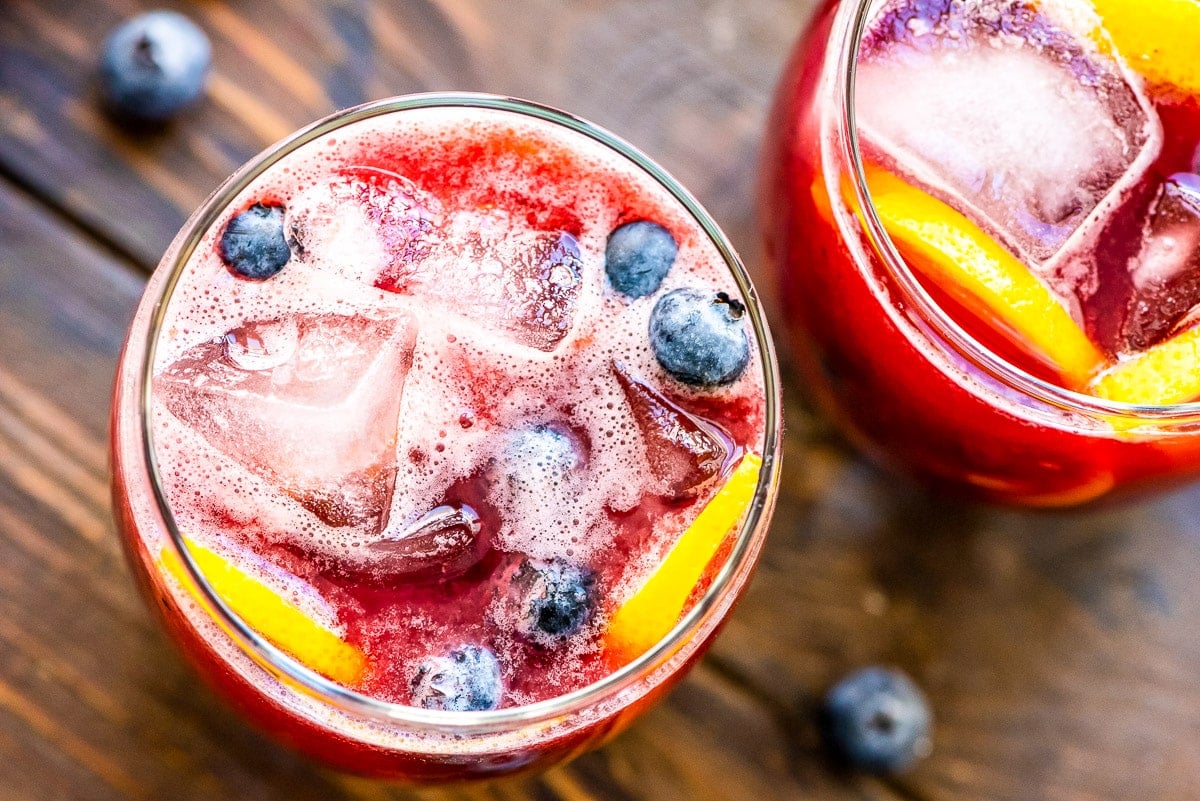Blueberry-Lemonade-12-of-5.jpg|Overhead image of two glasses of fresh blueberry lemonade garnished with blueberries and lemon slices